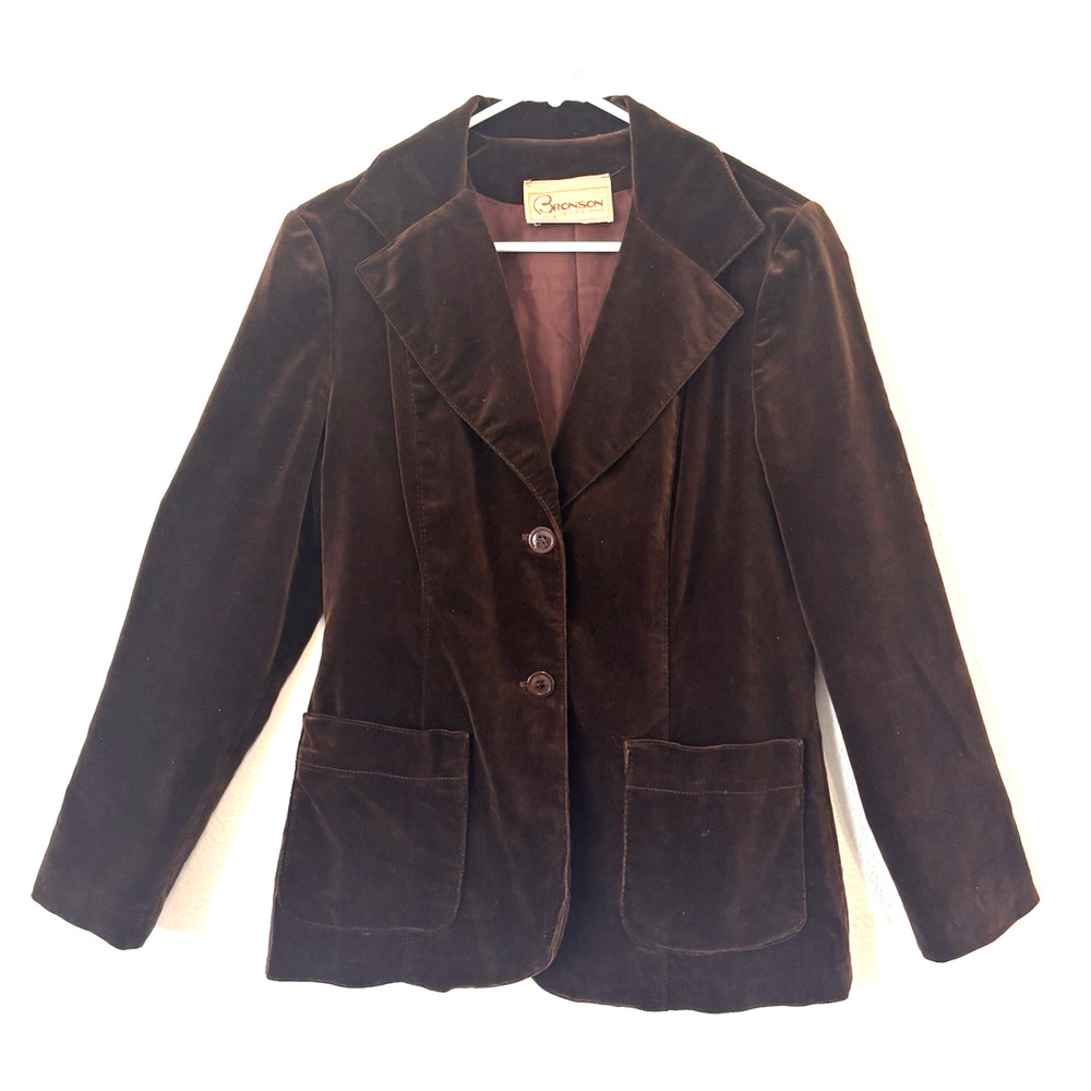 70's Vintage Bronson Of California Blazer Women’s Brown Dark‎ Academia